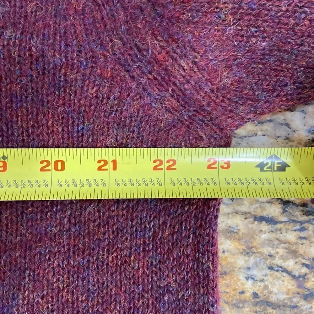Attaché Shetland Burgundy Wool Argyle Pullover Sweater, size XL
